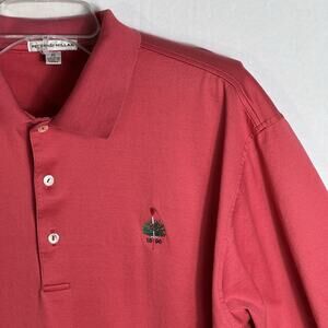 Merion 1896 Golf Club Course Top 100 Peter Millar Men XL Coral Crown Polo Shirt